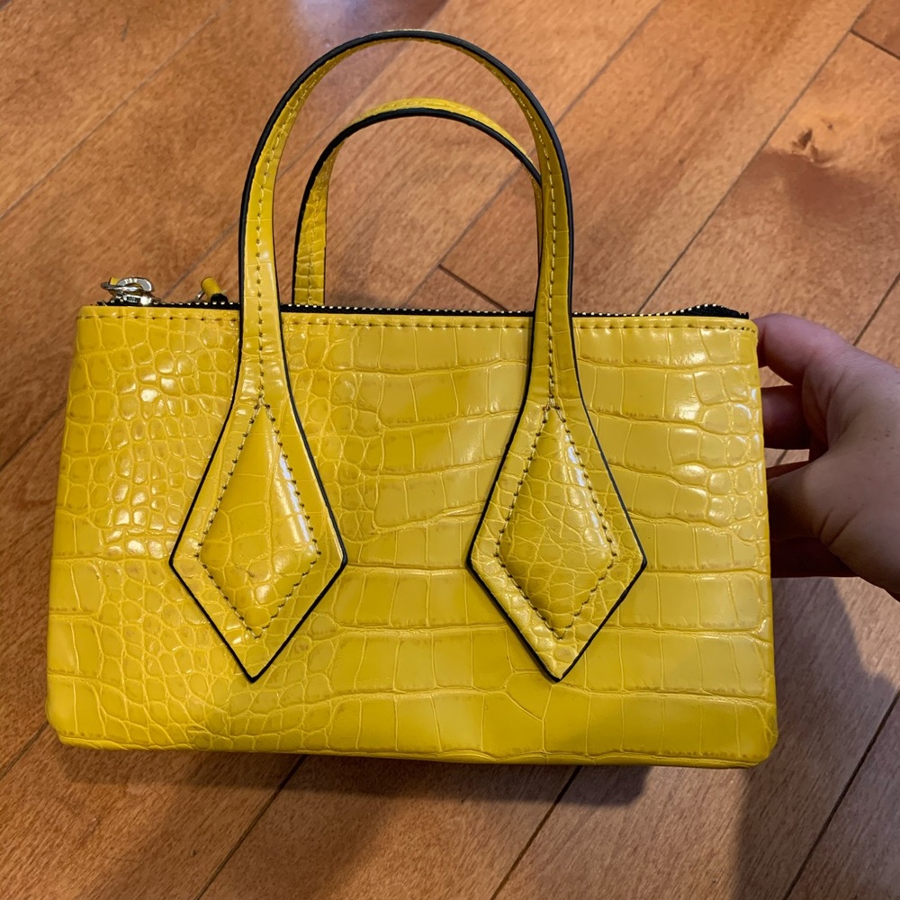 Crossbody or top handle mustard bag